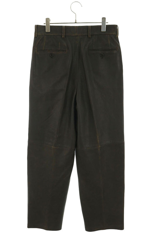 Edition Brown Crushed Sheep Leather Slacks Size S