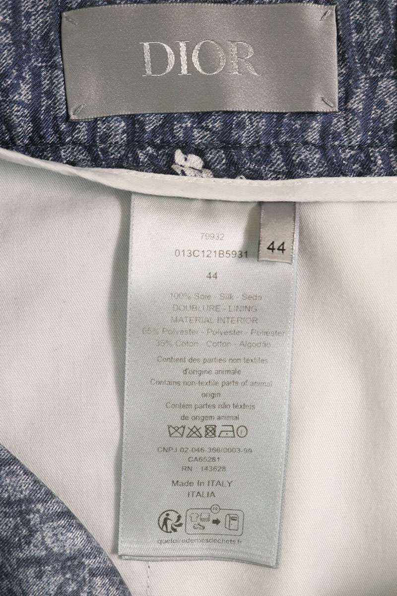 DIOR 23AW x Denim Tears Oblique Flower Silk Shorts Size 32