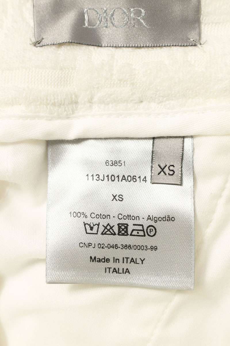 DIOR Oblique Terry Cotton Shorts White Size 28