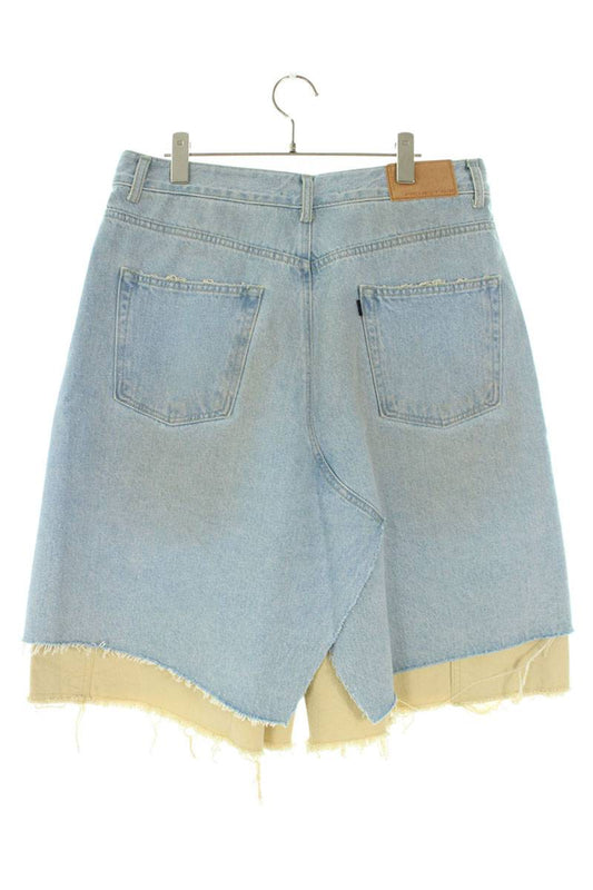 PROJECT GR 25SS Layered Skirt Denim Shorts Size 32
