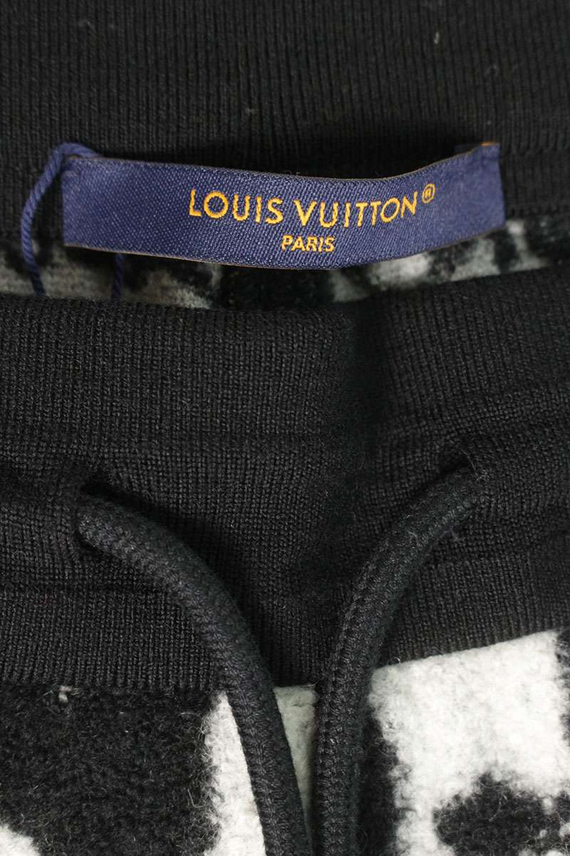 Louis Vuitton All-Over Print Fleece Pants Black x White Size M