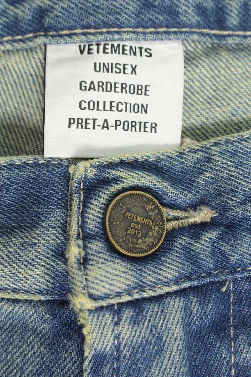 VETEMENTS 26SS Biker Cross Hip-Hop Shorts Blue Size 32