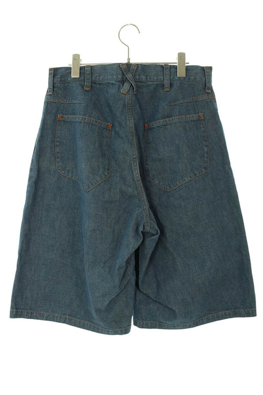 KOZABURO 26SS Wide Leg Knee Patch Shorts Blue Size 30