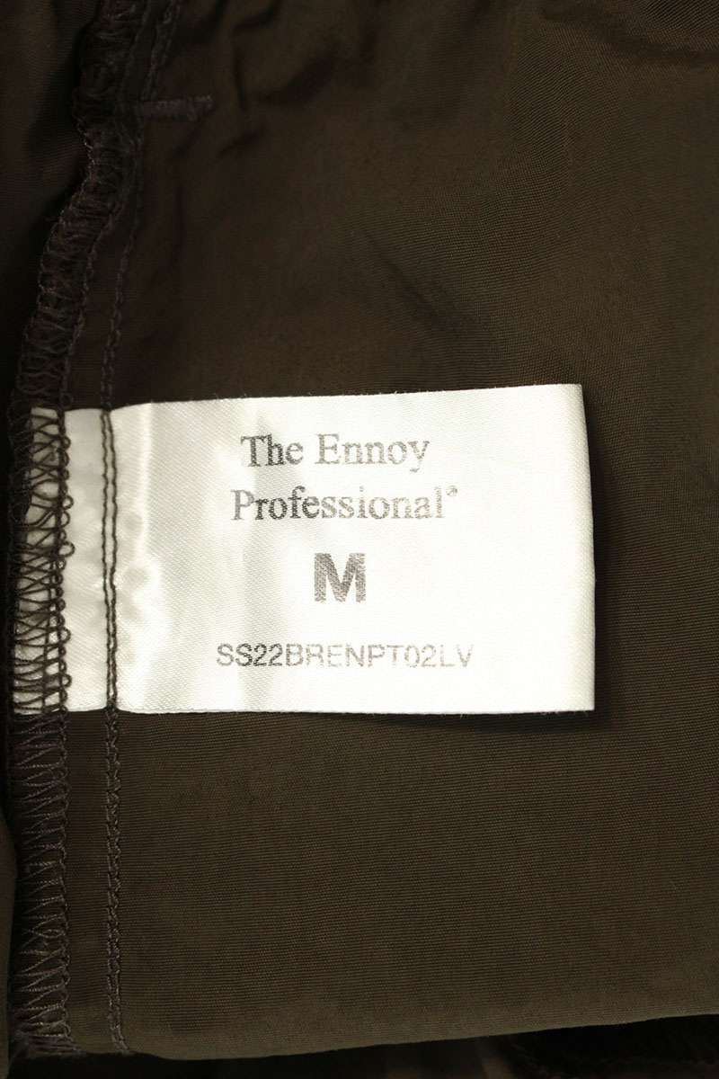 ENNOY SS22 Embroidered Logo Nylon Mesh Shorts Brown Size 32