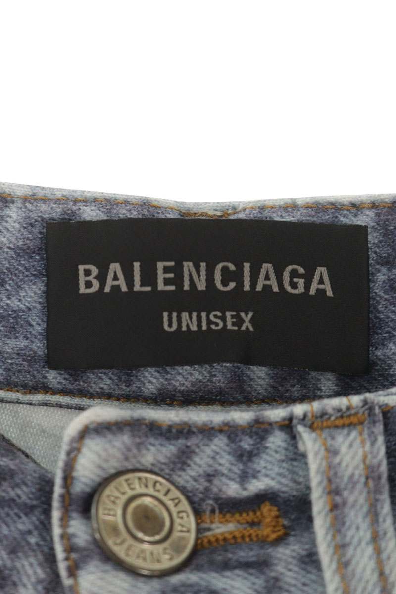 BALENCIAGA Washed Cotton Half Pants Blue Size 28