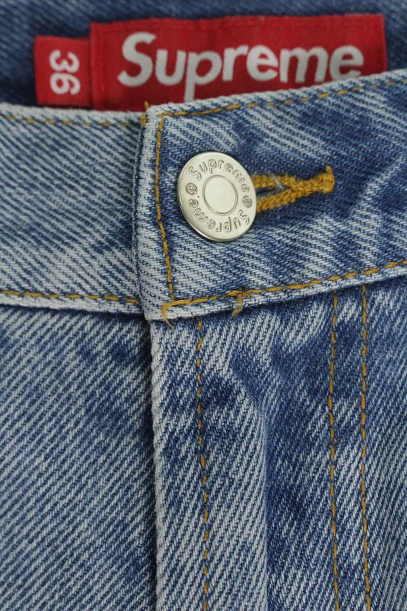 SUPREME 25SS Baggy Denim Short Light Blue Cotton Size 36