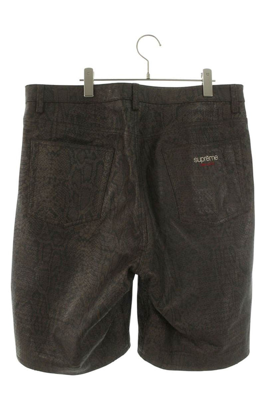 SUPREME 25SS Baggy Leather Short Snakeskin Brown Size 34