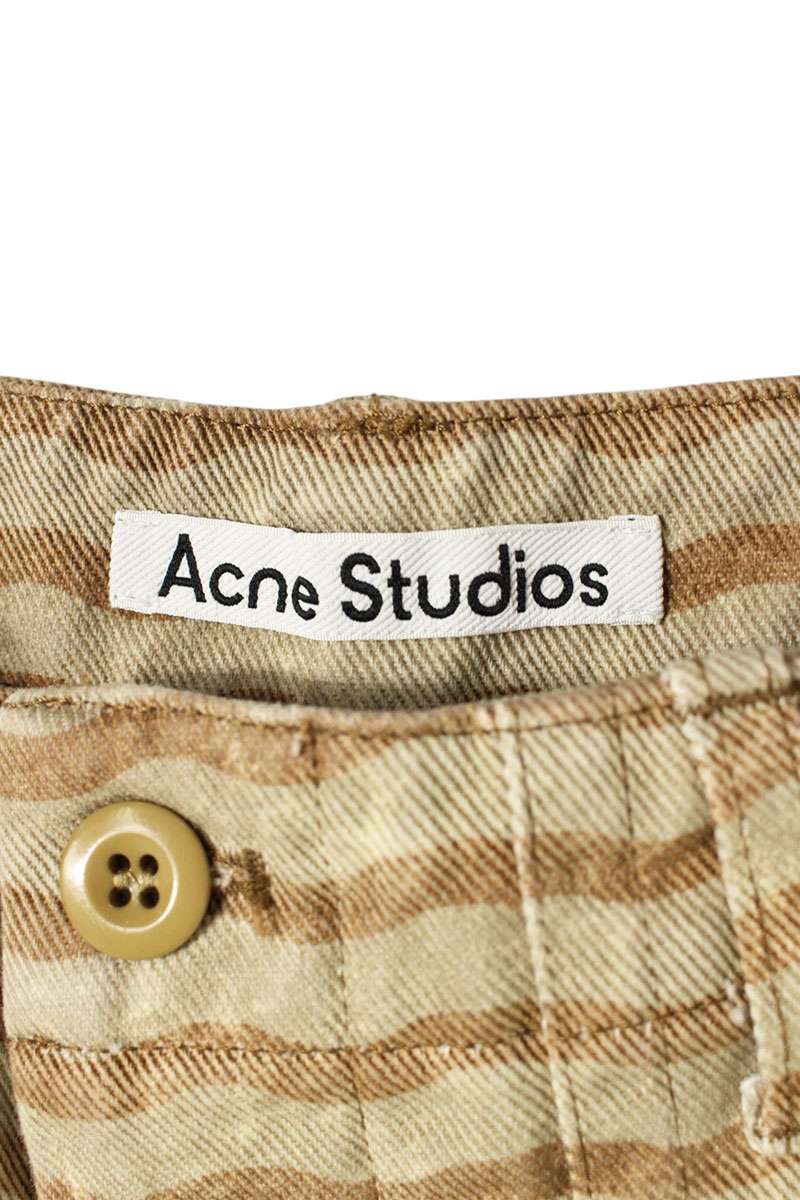 ACNE STUDIOS All-Over Print Denim Shorts Brown Size 34