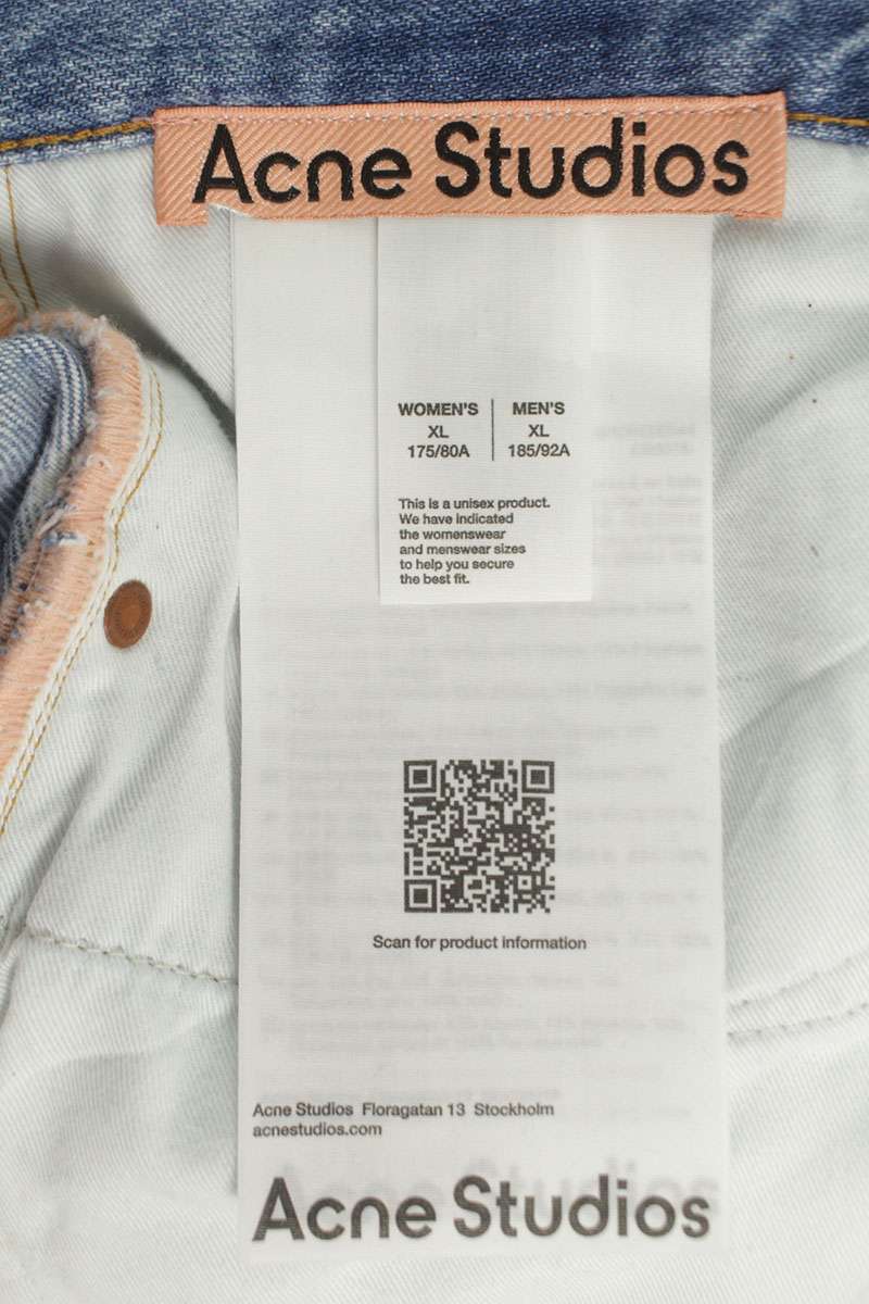ACNE STUDIOS 26SS Indigo Glitter Denim Shorts Size 36