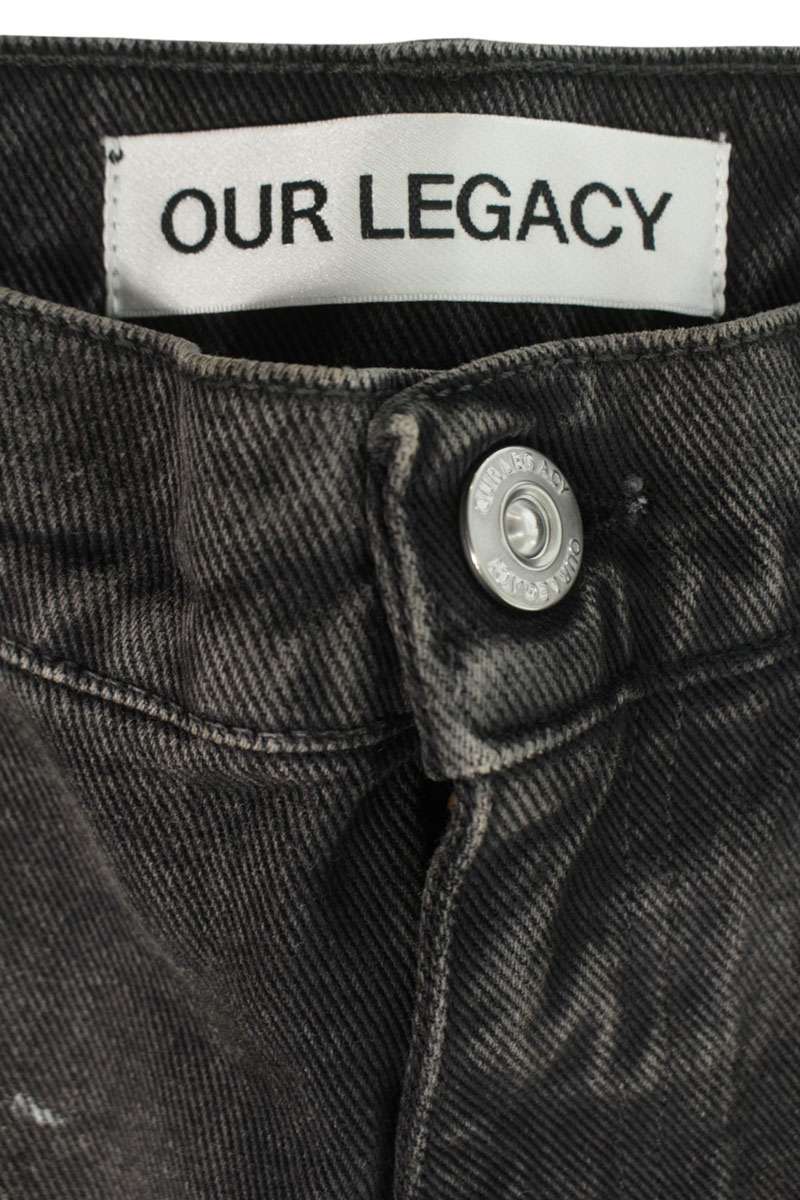 OUR LEGACY SS26 Black Washed Denim Shorts Size 33