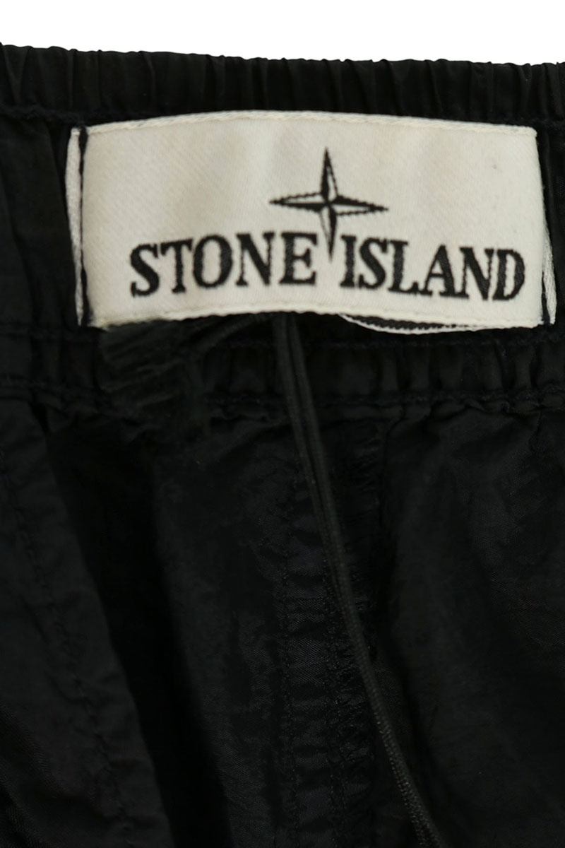 STONEISLAND Logo Patch Nylon Metal Shorts Black Size 29