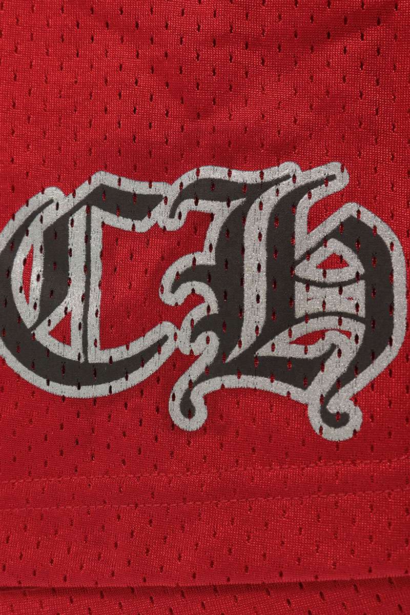Chrome Hearts CH Print Mesh Varsity Shorts Red Size S