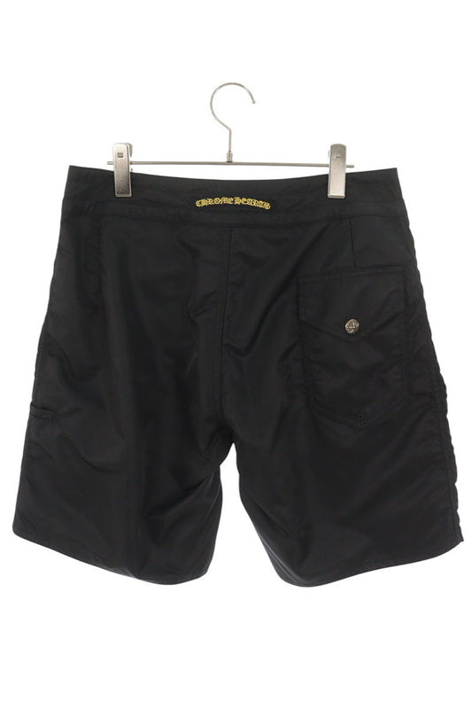Chrome Hearts SURF SHORTS Logo Patch Nylon Black Size 34