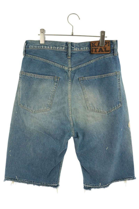 KAPITAL 14oz 5P Bone Embroidered Denim Shorts Indigo Size 32