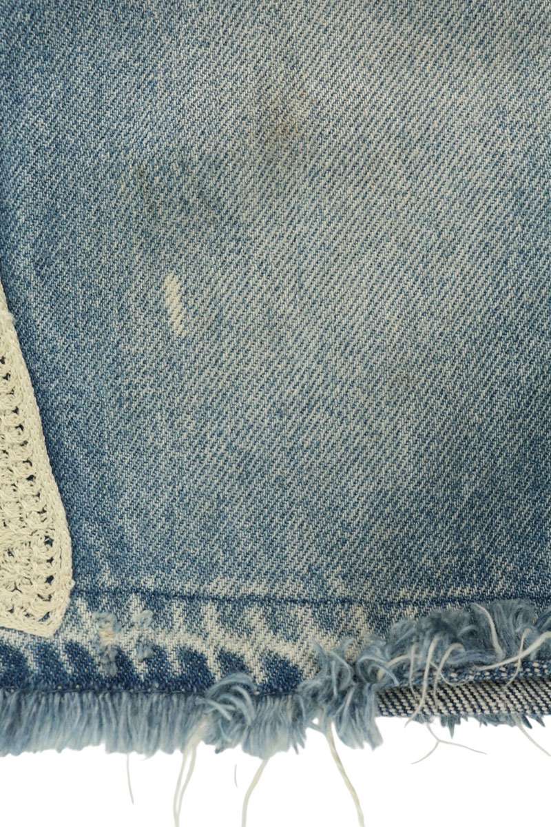 KAPITAL 14oz 5P Bone Embroidered Denim Shorts Indigo Size 32