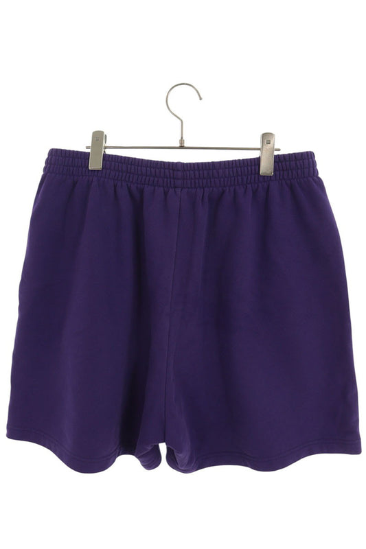 BALENCIAGA Purple Loop Logo Cotton Sweatshorts Sweatshirt Size L