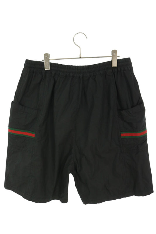 GUCCI Logo Sherry Line Cotton Shorts Black Size 48