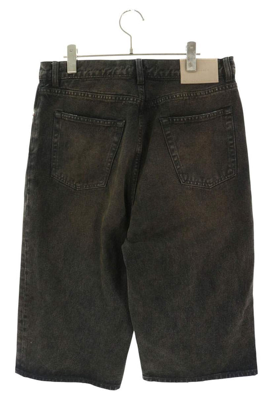 OUR LEGACY CAPRI CUT Vintage Wash Denim Shorts Black Size 46