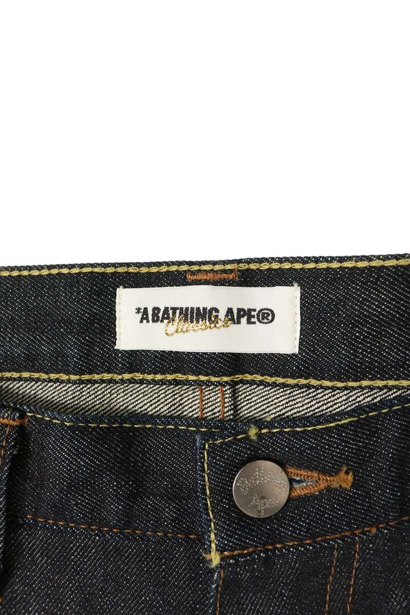 Bape A BATHING APE Rigid Denim Shorts Indigo Size L