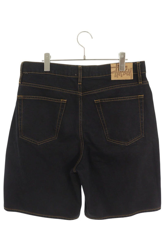 STUSSY Raw Denim Big Ol Shorts Black Button Fly Size 32