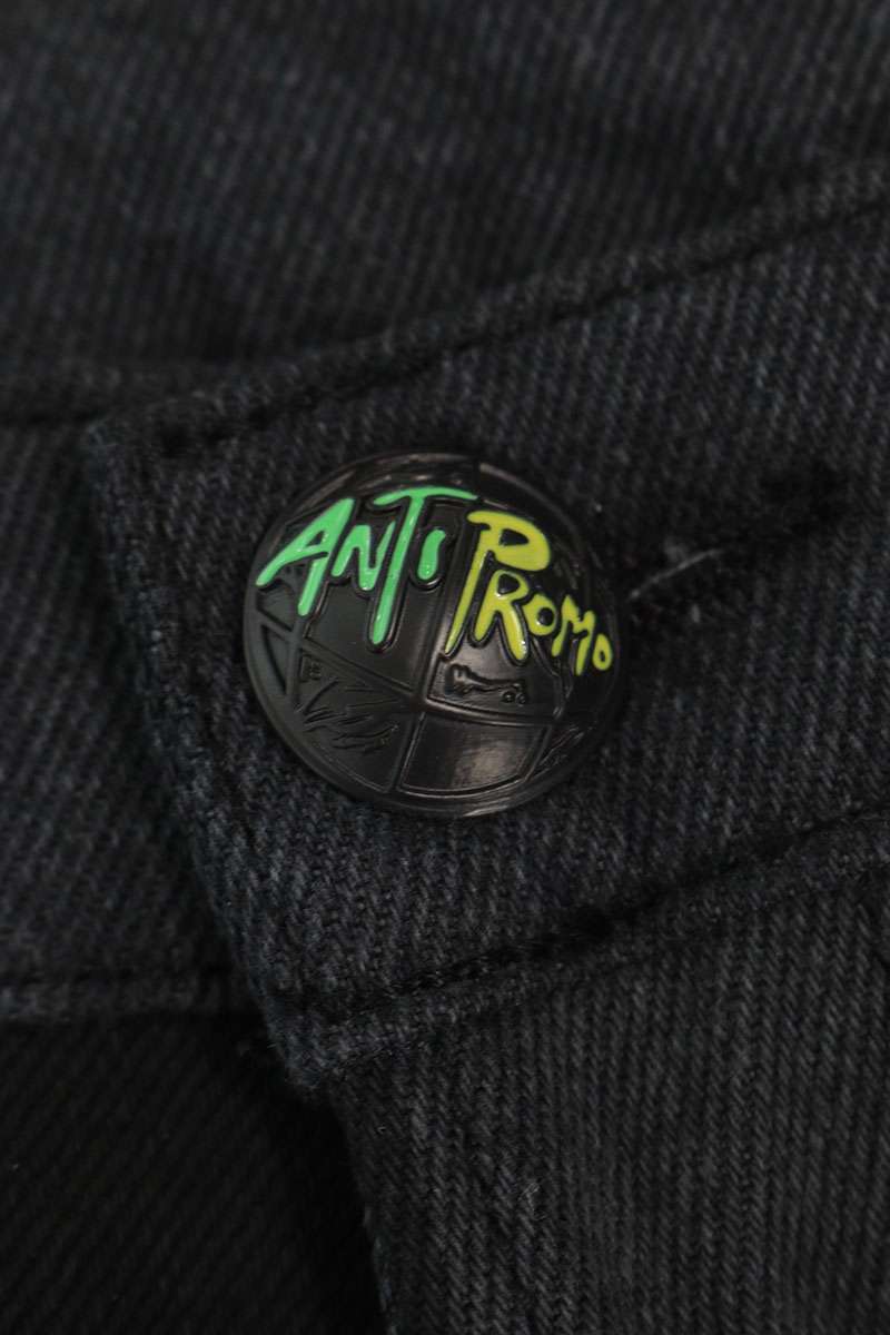 ANTI PROMO 99EYES Graphic Denim Pants Black Size 36