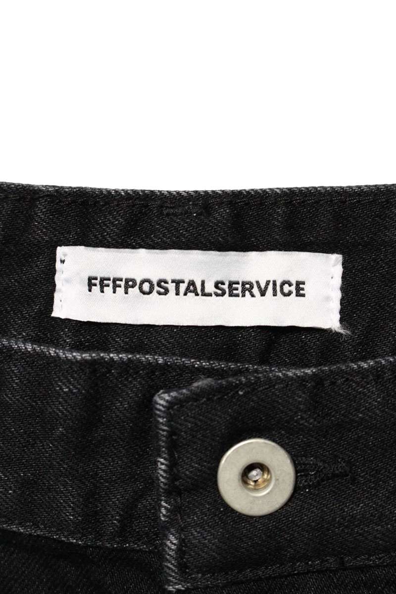 FFF POSTAL SERVICE Black Wide Damaged Denim Size 32