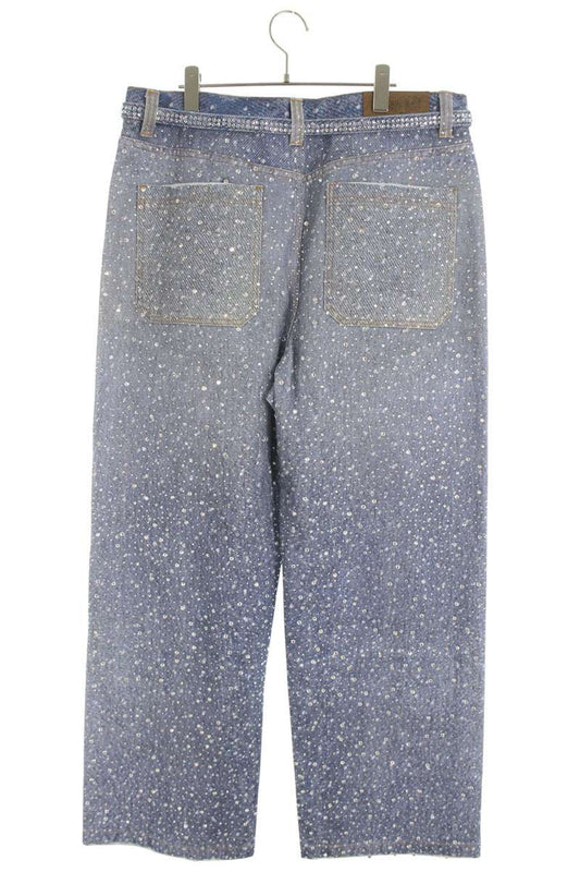 Birth of Royal Child Rhinestone Well-Washed Denim Pants Size XXL