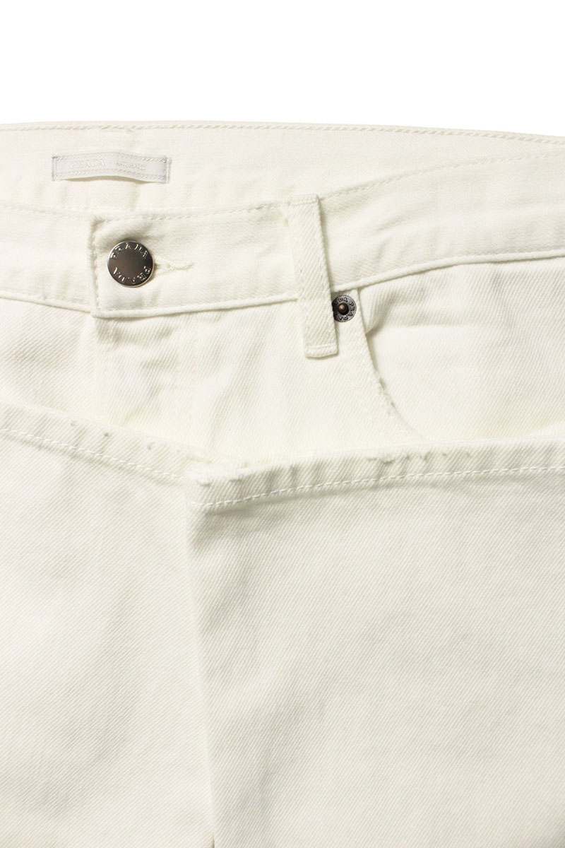 Prada White Triangle Logo 5-Pocket Denim Pants Size 32