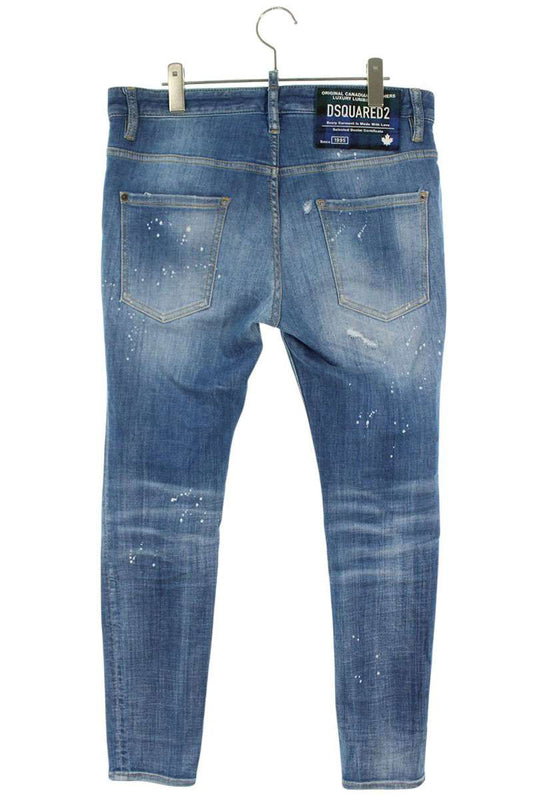 DSQUARED2 25SS Distressed Stretch Denim Pants Indigo Size 34