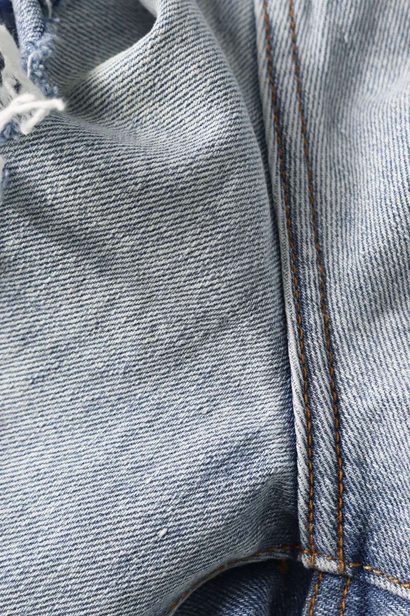 NATASHA ZINKO Indigo Cotton Distressed Denim Pants Size 34