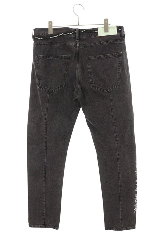 OFF-WHITE Logo Embroidery Washed Denim Size 33
