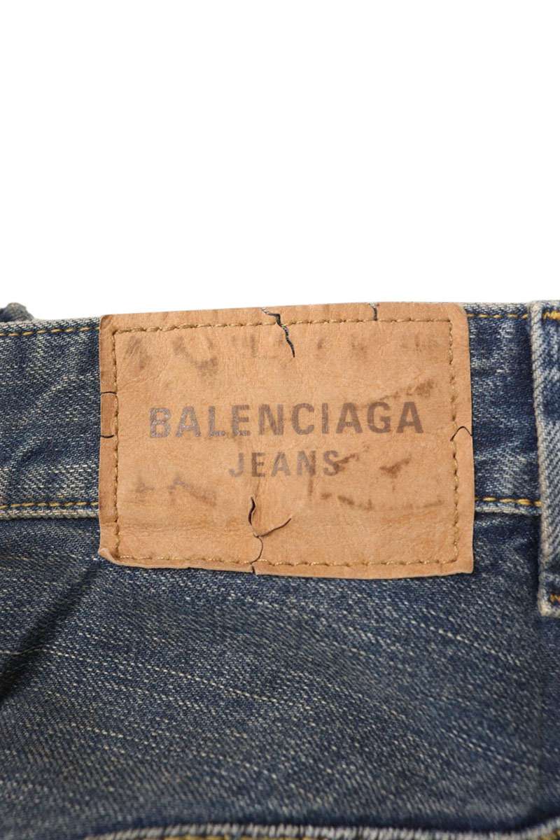 BALENCIAGA Distressed Baggy Indigo Denim Size 32