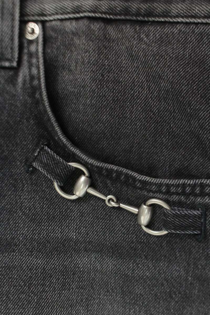 GUCCI Horsebit Detail Black Denim Pants Size 34
