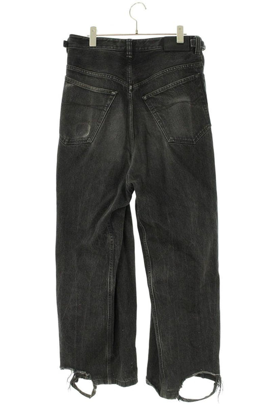 Balenciaga Black Destroyed Baggy Low Crotch Denim Size 28