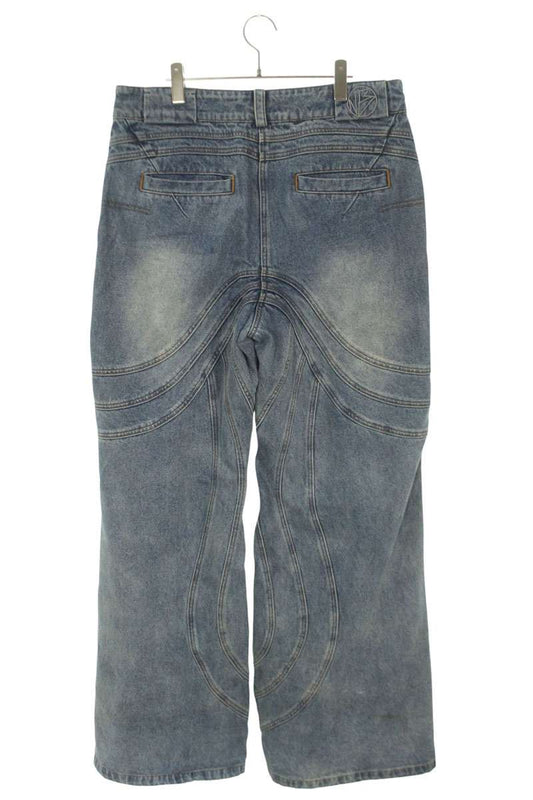 NO/FAITH STUDIOS Wave Heavy Denim Baggy Stitch Blue Size 36