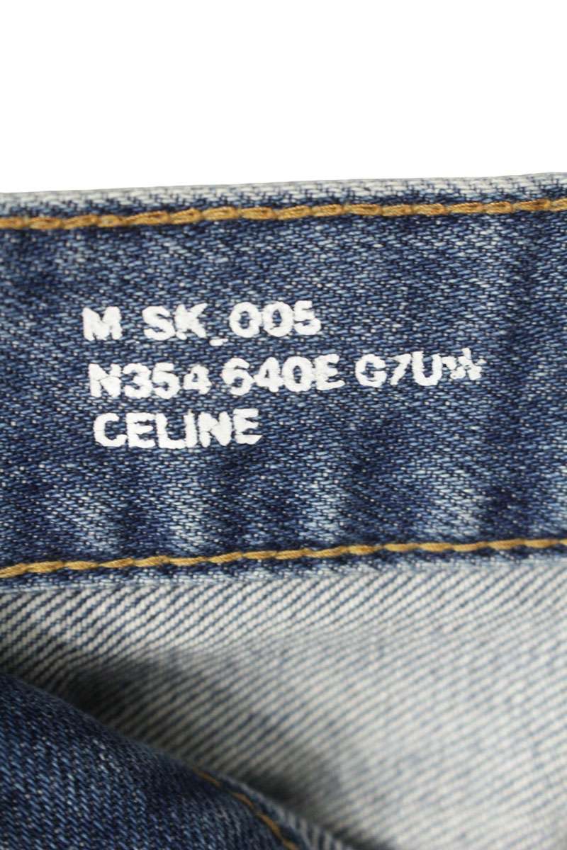 CELINE Washed Stretch Skinny Denim Pants Blue Size 30