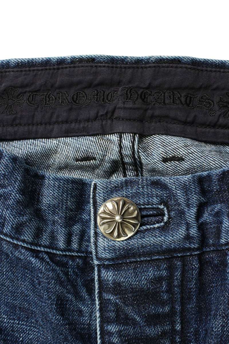 Chrome Hearts Cross Ball Button Bootcut Indigo Denim Size 33
