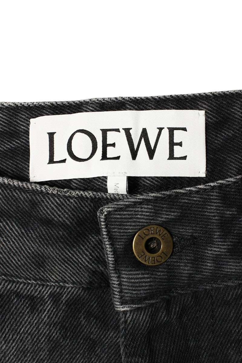 LOEWE Anagram Embroidery Baggy Denim Pants Black Size 31