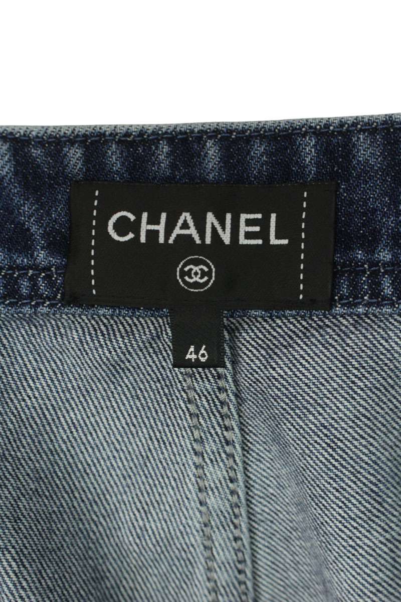 CHANEL 26SS Coco Mark Carpenter Denim Indigo Size 33