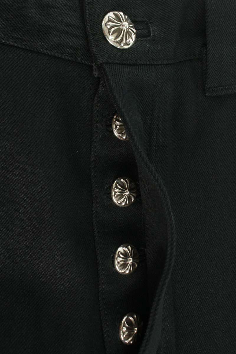 Chrome Hearts Strap Wide Denim Pants Black Size 33