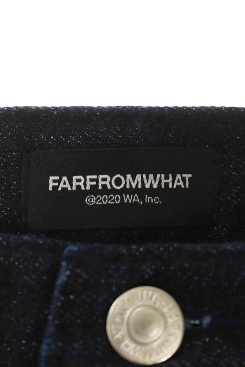 FAR FROM WHAT FAR RAW-TEXTURE DENIM Wide Indigo Size 32