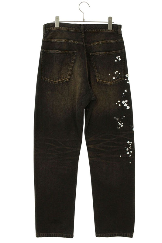 MIHARAYASUHIRO Rhinestone Embellished Denim Pants Size 32