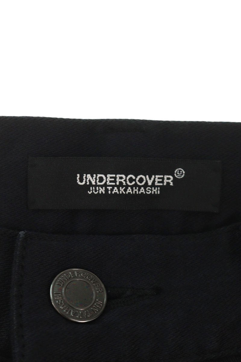 UNDERCOVER 24SS Knee Ripped Skinny Denim Pants Black Size 32