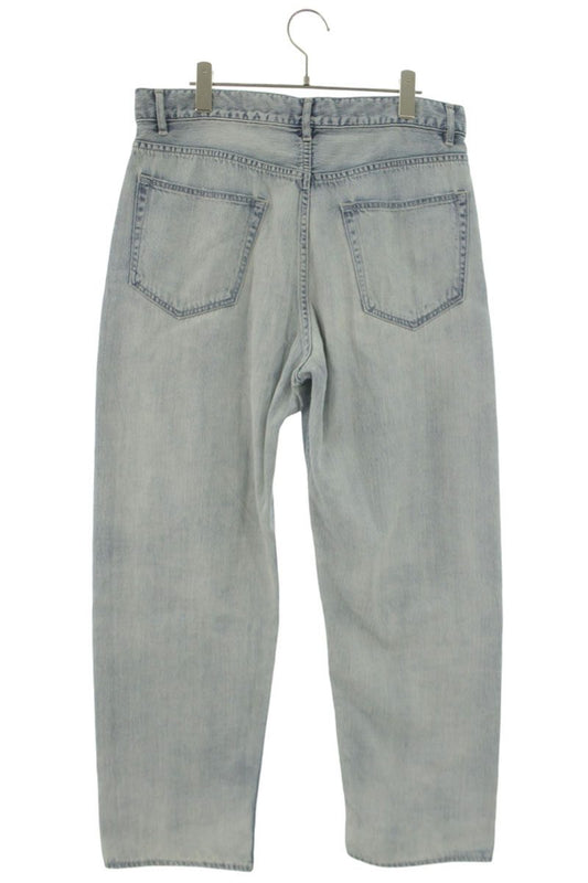 AURALEE 26SS Faded Selvedge Light Denim Wide Pants Size 32