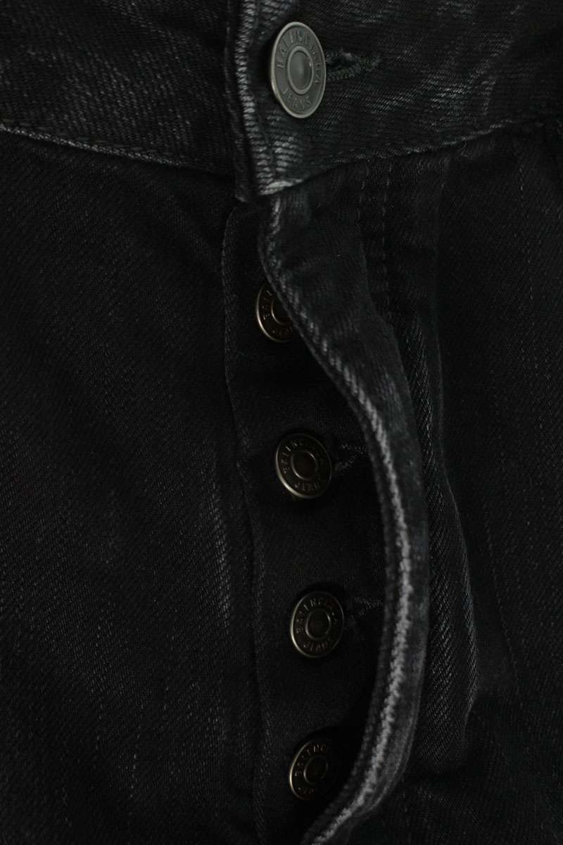 BALENCIAGA 25AW Black Vintage Wash Relaxed Fit Denim Size 31