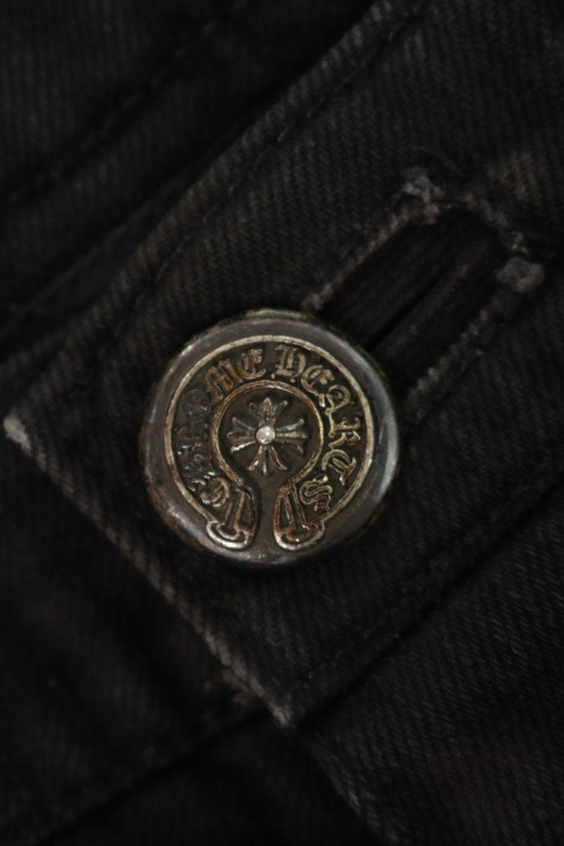 Chrome Hearts Black Flare Knee Stitch Denim Pants Size 33