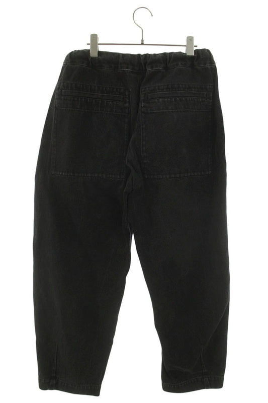 ANN DEMEULEMEESTER Wide Easy Denim Pants Black Size 28