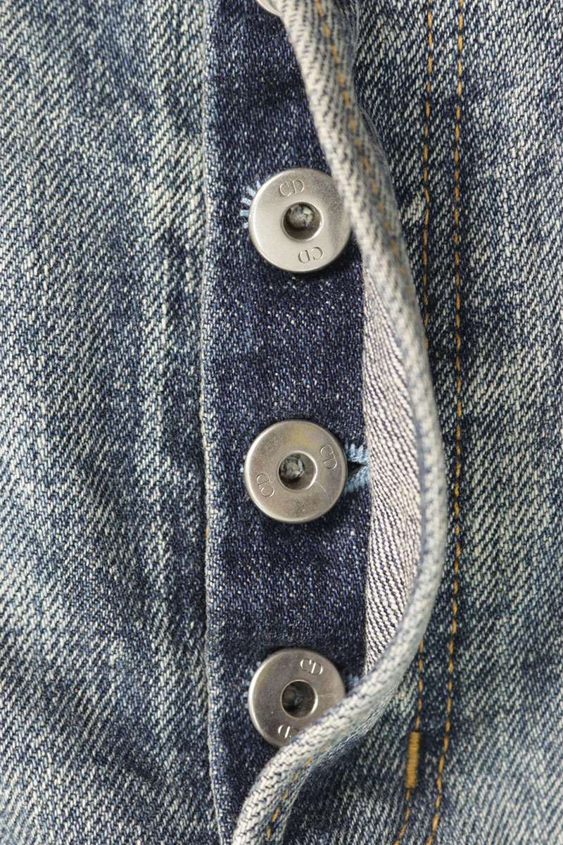 DIOR Regular Fit Patchwork Denim Pants Light Blue Size 29