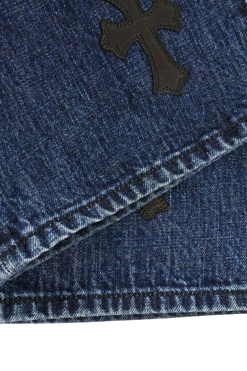 Chrome Hearts JEAN SL FLEURKNEE Cross Patch Jeans Size 36
