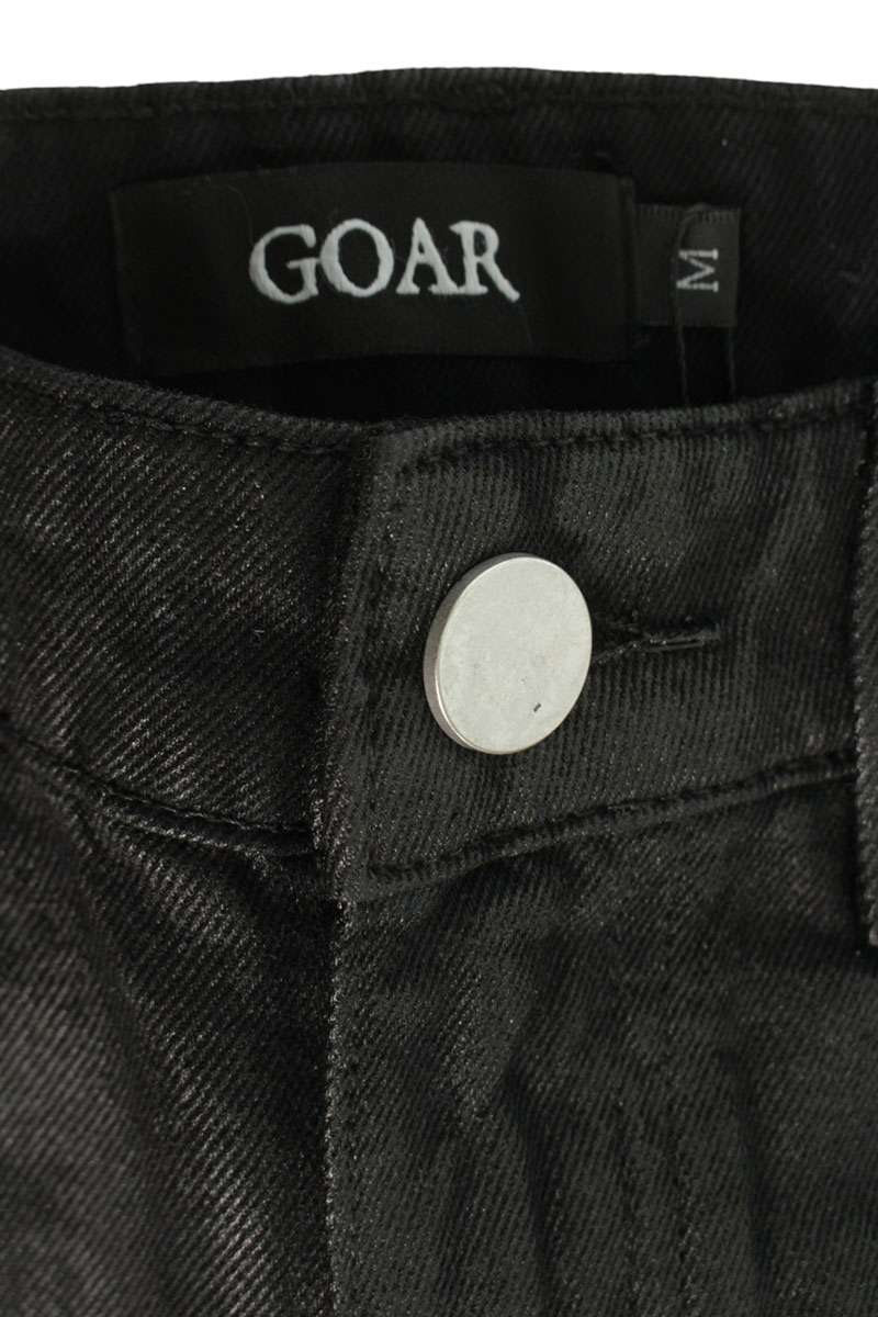 GOAR ARCHIVE Black Wax Coated Straight Denim Pants Size 32